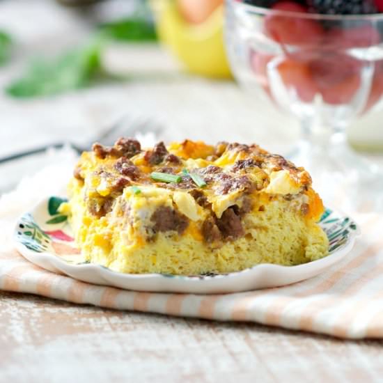 Baked Sausage and Cheese Omelet