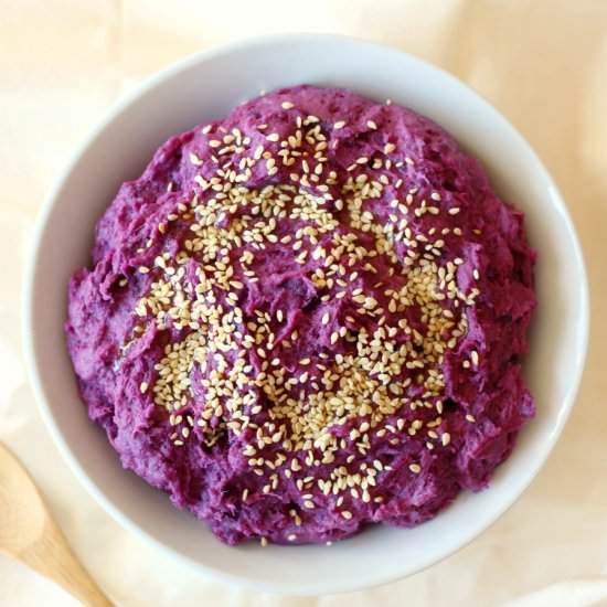 Tahini Mashed Purple Sweet Potatoes