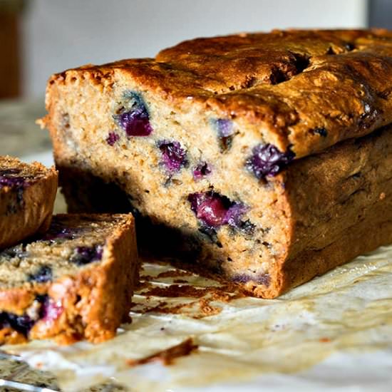 Gluten Free  Blueberry Banana Bread