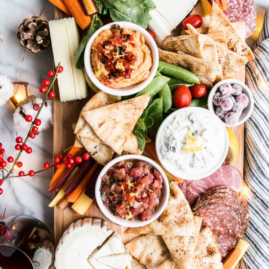 Charcuterie Board & Pita Chips