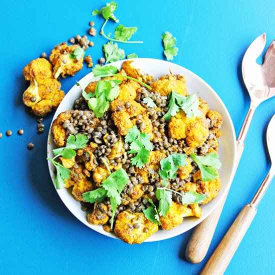 Masala Cauliflower with Lentils