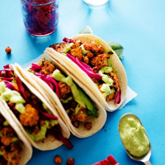 Roasted Cauliflower Street Tacos
