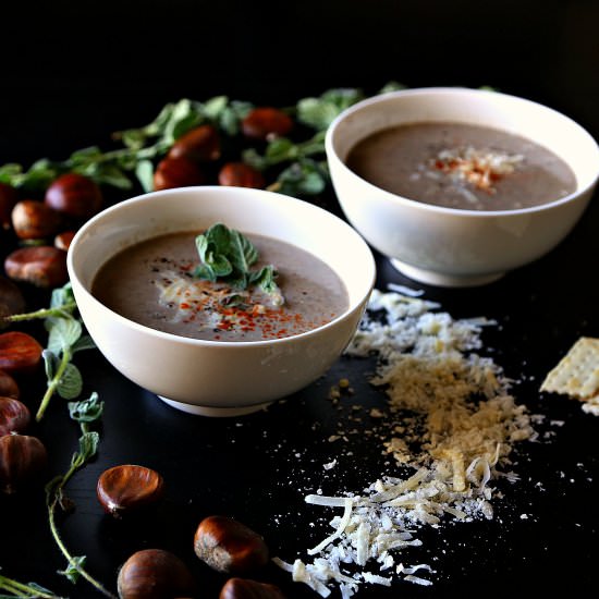 Chestnut Soup with Brie and Thyme