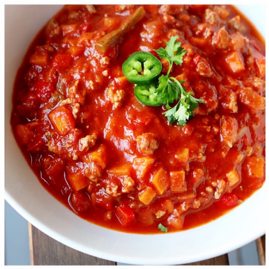 Sweet Potato Turkey Chili