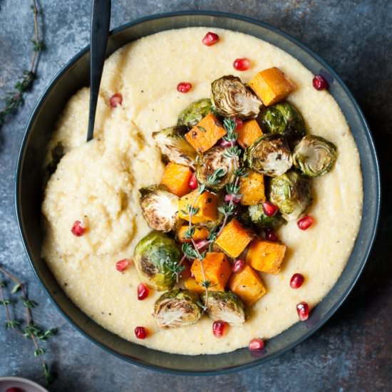 Creamy Polenta w/ Roasted Veggies