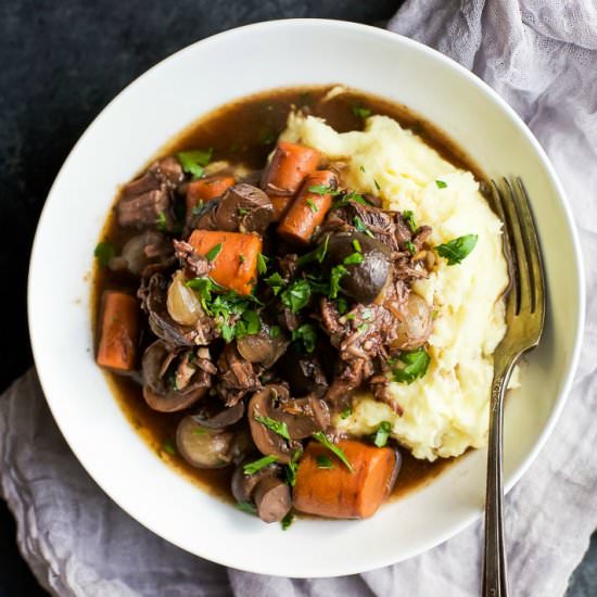 Slow Cooker Beef Bourguignon
