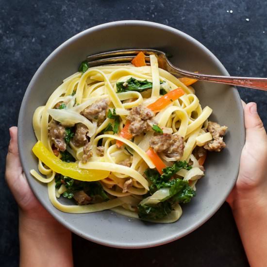 Creamy Kale & Sausage Pasta