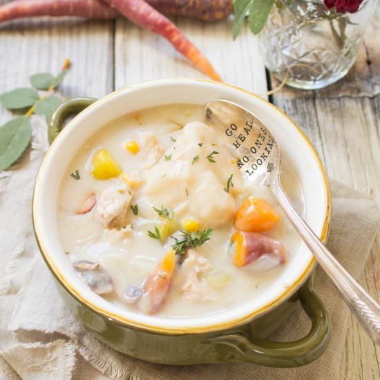 Leftover Turkey and Dumpling Soup