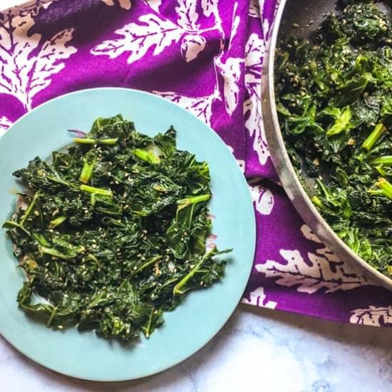 Easy Sesame Greens Side Dish