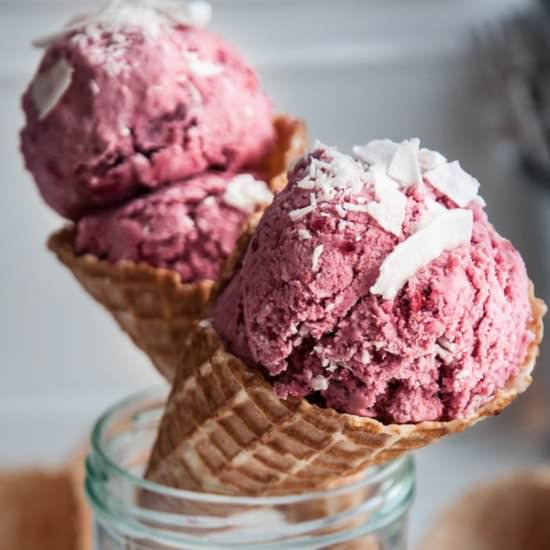 Raspberry and Coconut Ice Cream