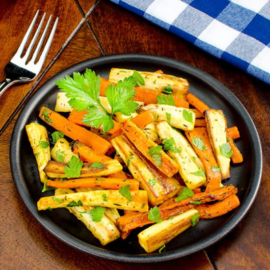 Roast Carrots & Parsnips with Herbs