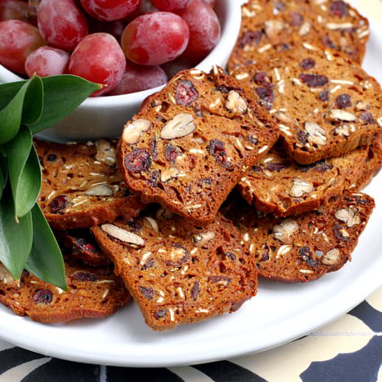 Dried Cranberry and Pecan Crisps