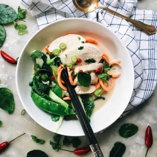 Poached Chicken in Coconut Broth