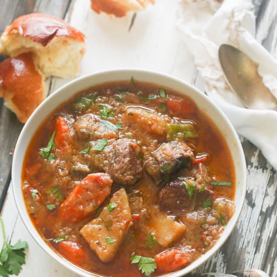 Jamaican Slow Cooker Beef Soup