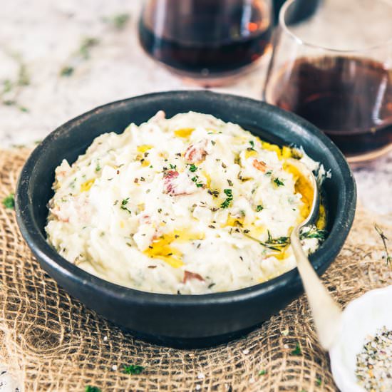 Creamy Bacon Herb Mashed Potatoes