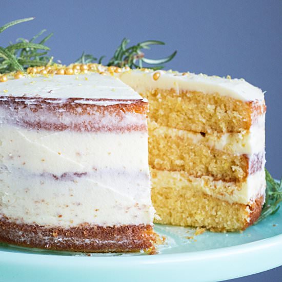 Lemon and Rosemary Buttercream Cake