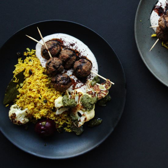 Spiced Kofte with Jewelled Rice