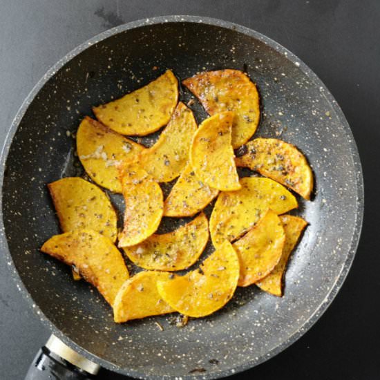 Fried butternut squash chips