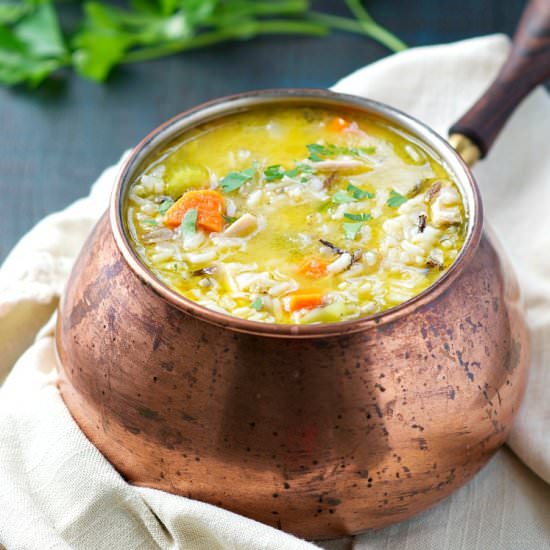 Wild Rice & Leftover Turkey Soup