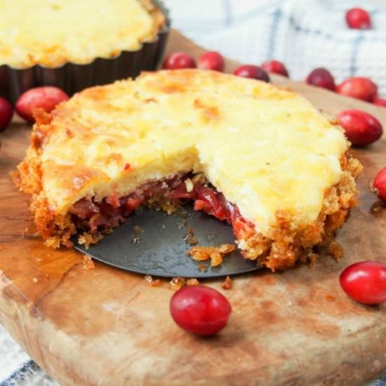 Savory cranberry & cheese tart