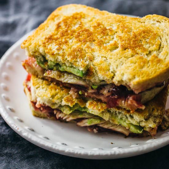 Leftover turkey cranberry sandwich