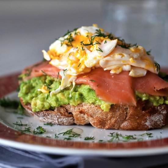 Salmon Avocado Egg Sandwich