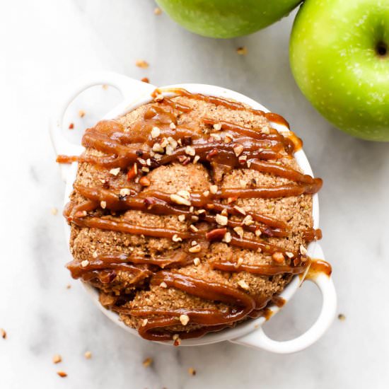 Caramel Apple Cinnamon Roll Mug Cake