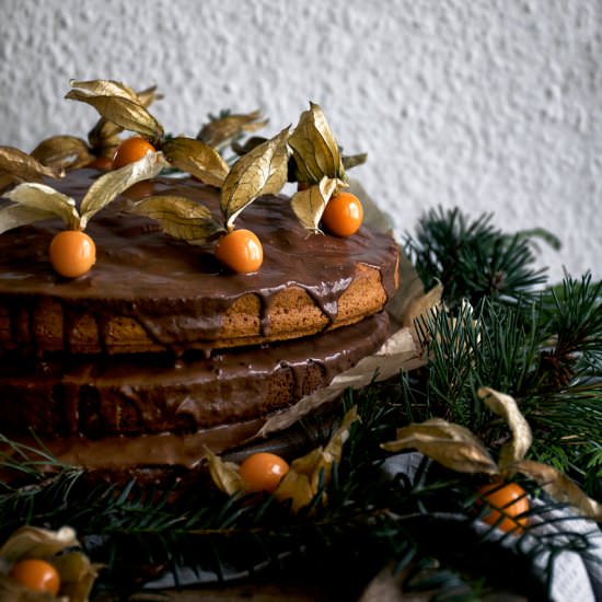 Pumpkin and Chocolate Layer Cake