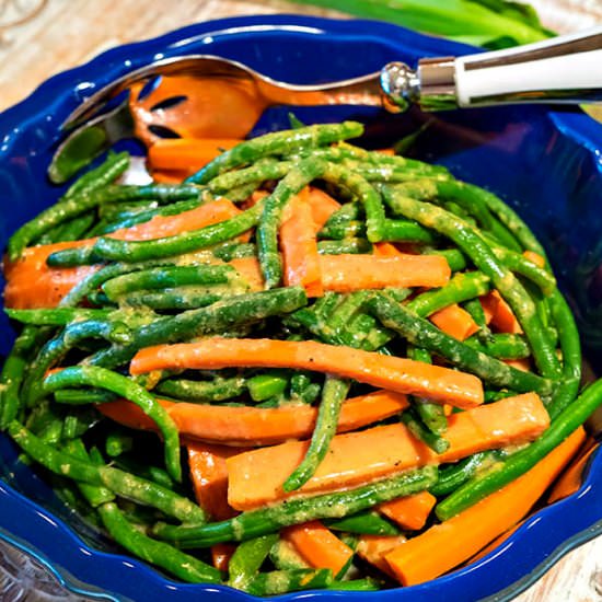 Green Beans and Carrots in Miso