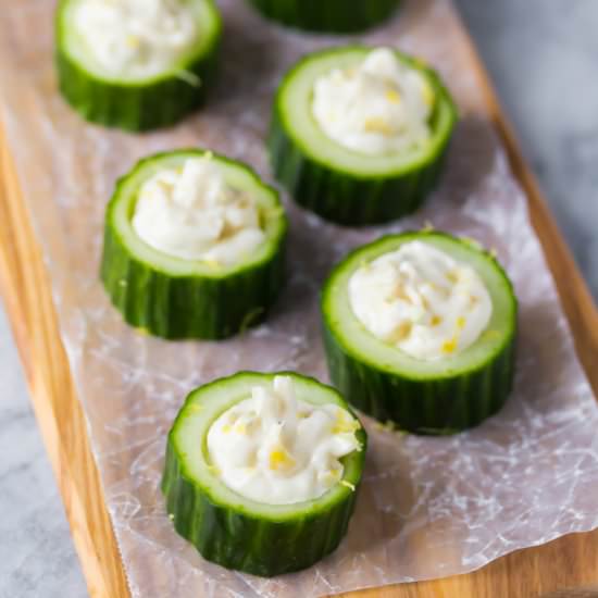 Artichoke Asiago Cucumber Cups