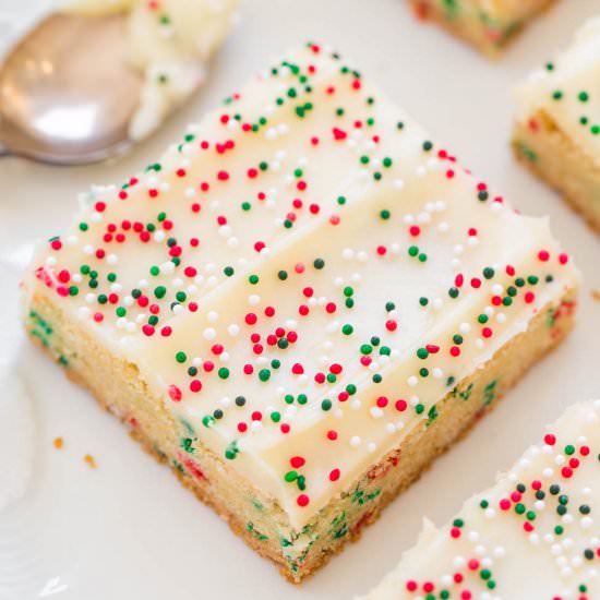 Holiday Sugar Cookie Bars