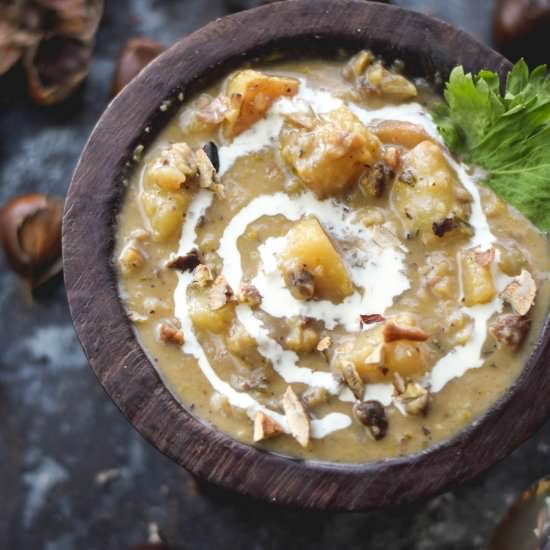 Creamy Roasted Chestnut Potato Soup