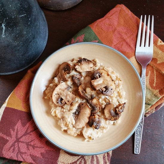 Savory Oats with Sauteed Mushrooms