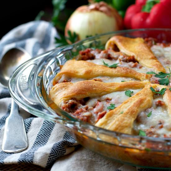 Meat Lover’s Crescent Roll Pizza