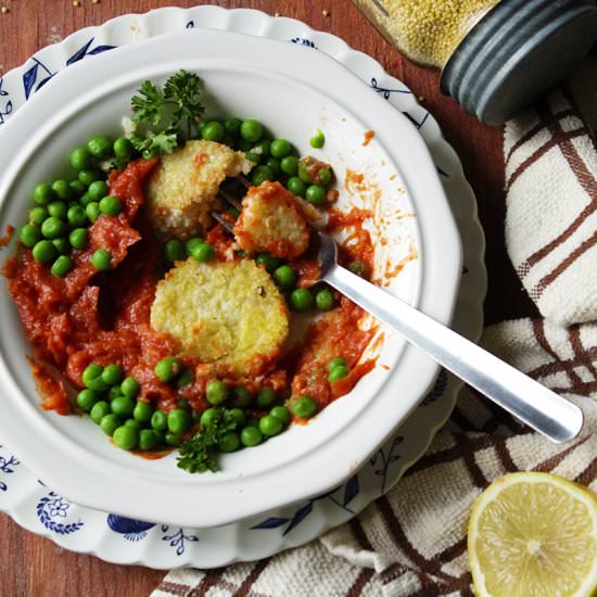 Garlicky Millet Cakes
