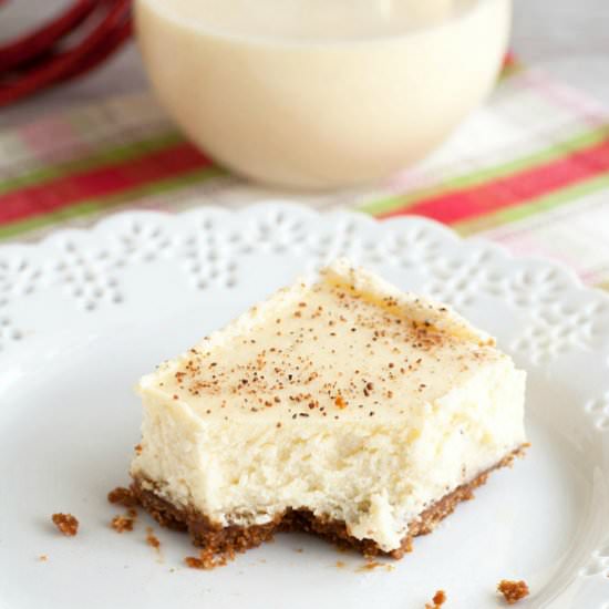 Eggnog Cheesecake Bars
