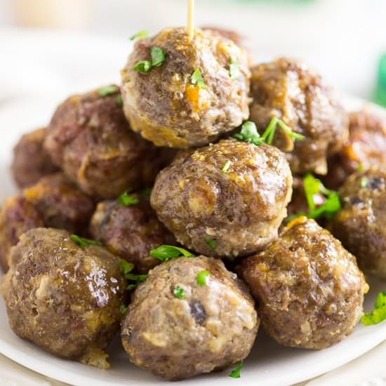 Baked Cheddar Bacon Ranch Meatballs