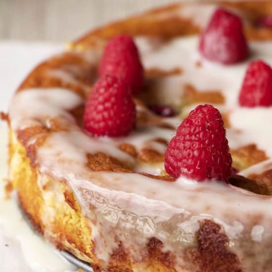 Raspberry Orange Almond Cake