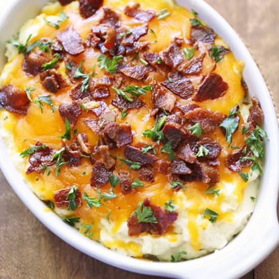 loaded mashed cauliflower