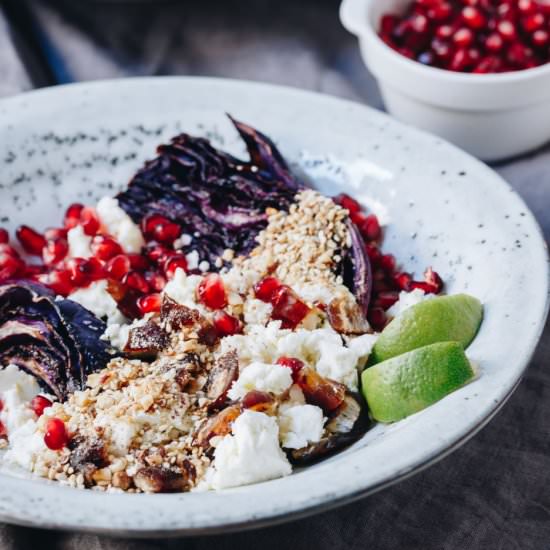 Baked Red Cabbage Salad with Dukkah