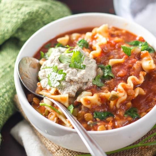 Vegan Lasagna Soup