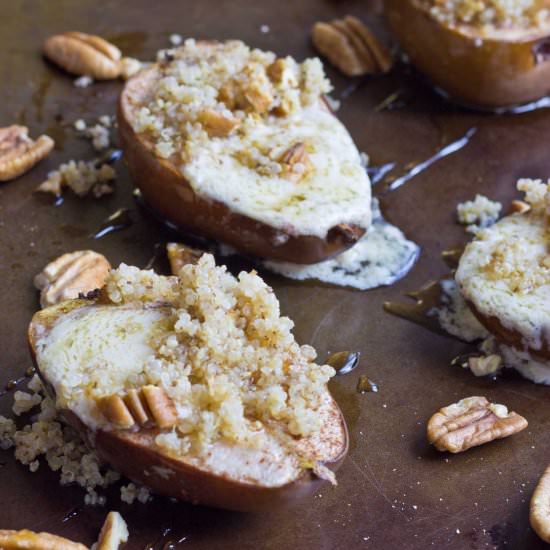 Roasted Quinoa Stuffed Pears