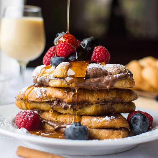 Nutella-Stuffed Eggnog French Toast