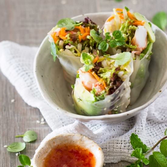 Japanese rice paper rolls