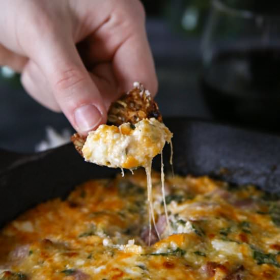 Ham & Cheese Hot Spinach Dip