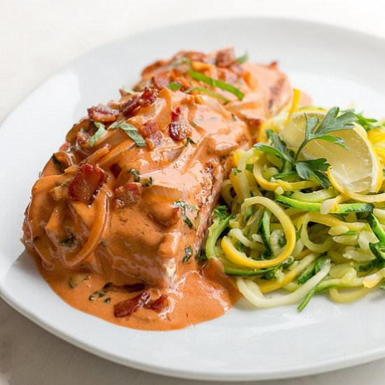 Salmon & Bacon Tomato Vodka Cream