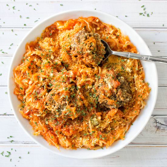 Spaghetti Squash with Meatballs
