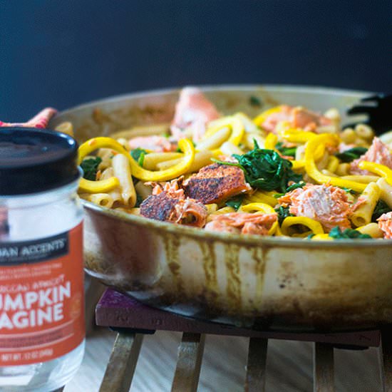 Salmon Pumpkin Curry Pasta