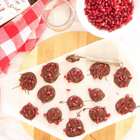 Dark Chocolate Pomegranate Bites