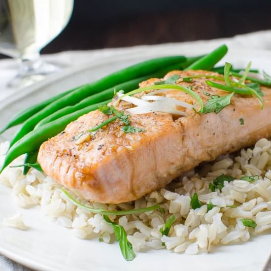 Bourbon Brown Sugar Glazed Salmon